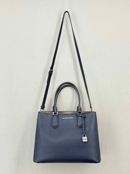 Pre - loved MICHAEL KORS Adele Navy Blue Satchel at Reems Closet