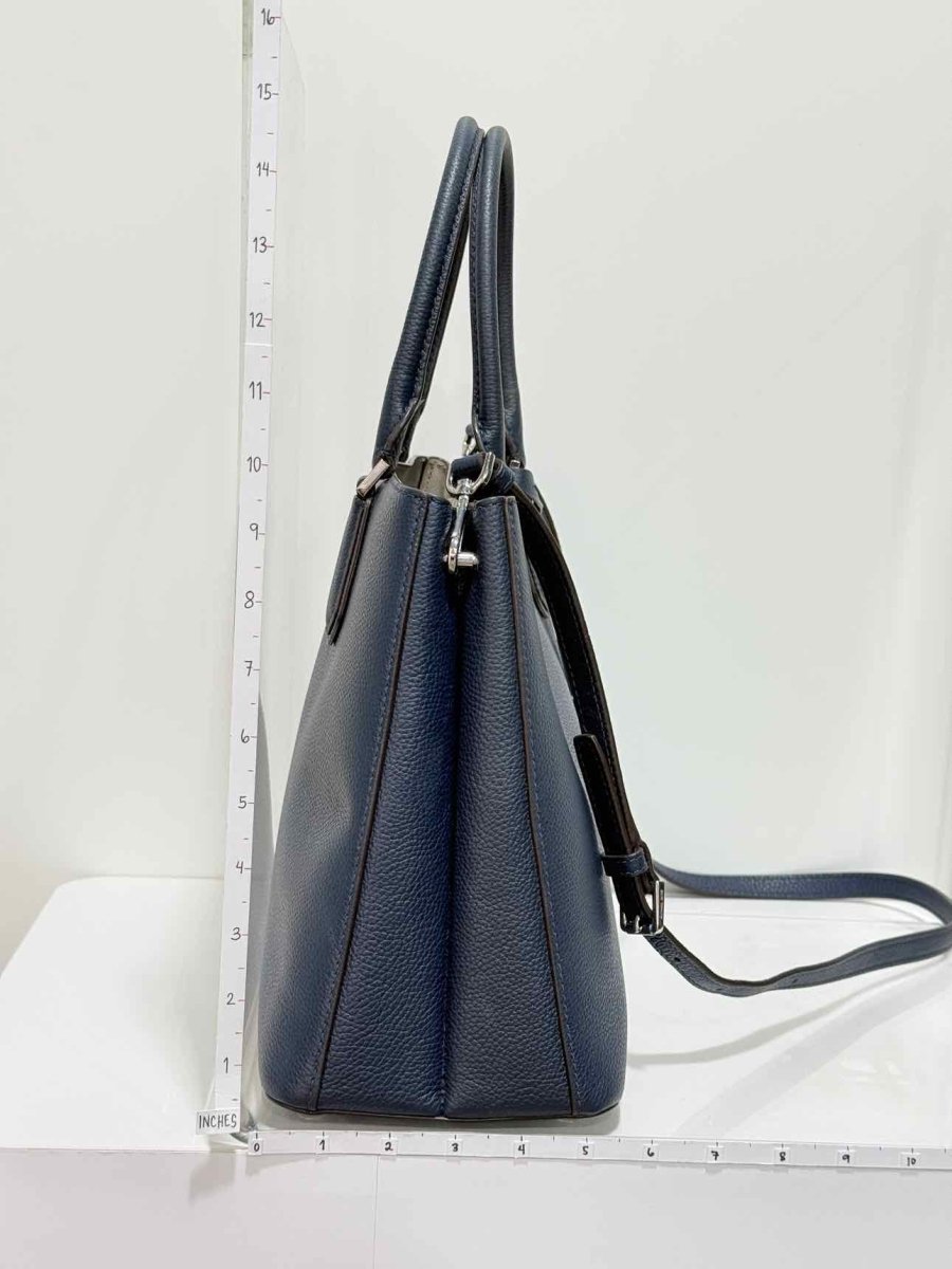 Pre - loved MICHAEL KORS Adele Navy Blue Satchel at Reems Closet