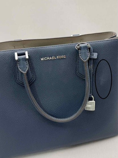 Pre - loved MICHAEL KORS Adele Navy Blue Satchel at Reems Closet