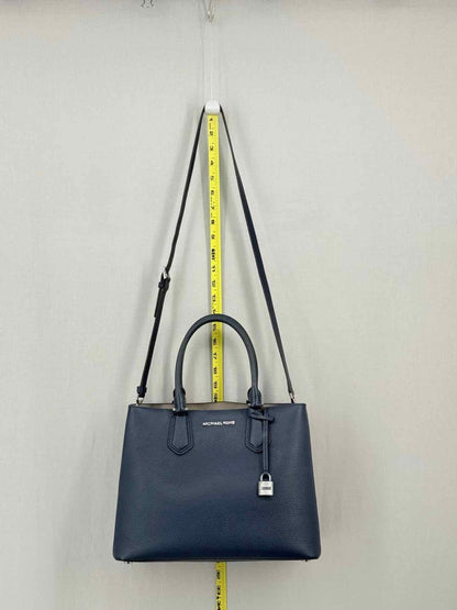 Pre - loved MICHAEL KORS Adele Navy Blue Satchel at Reems Closet