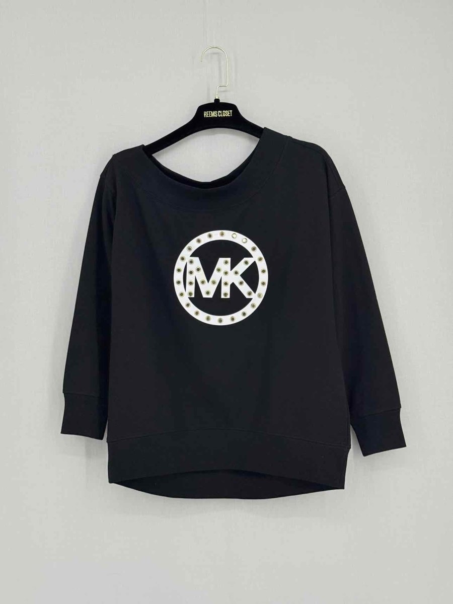 Pre - loved MICHAEL KORS Black Circle Print Size XSmall Sweatshirt at Reems Closet