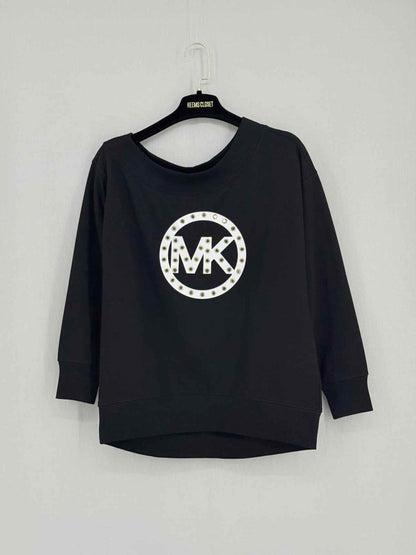 Pre - loved MICHAEL KORS Black Circle Print Size XSmall Sweatshirt at Reems Closet