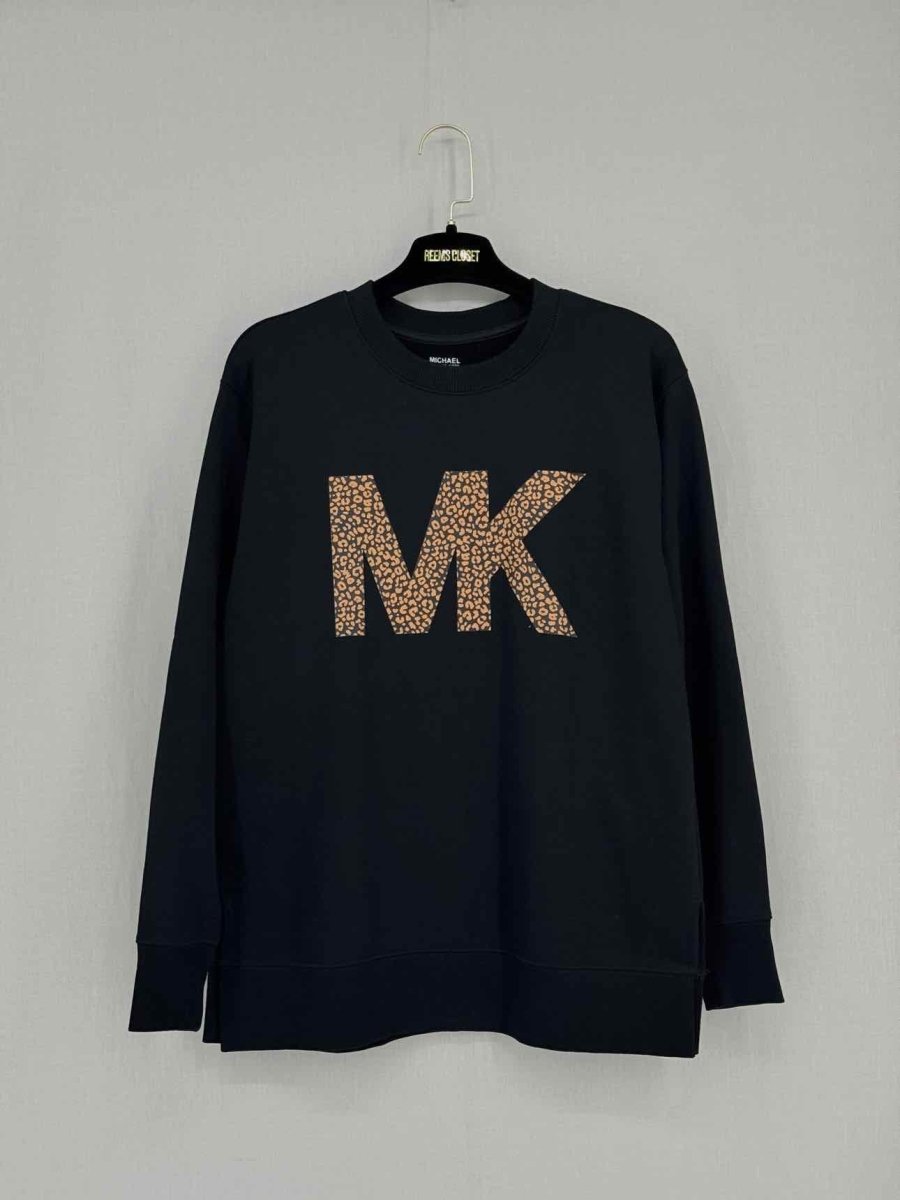 Pre - loved MICHAEL KORS Black Logo Print Size Small Sweatshirt at Reems Closet