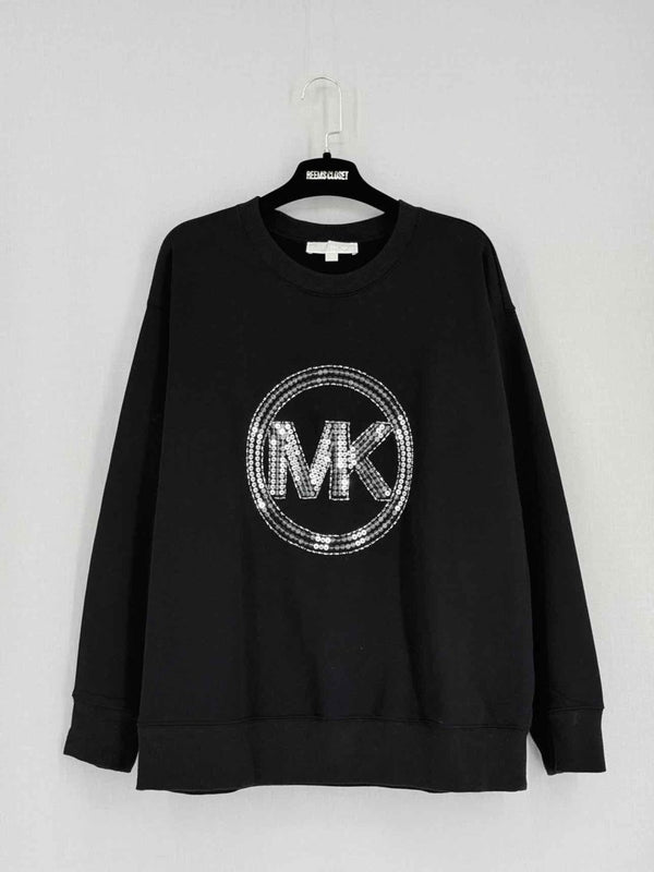 Pre-loved MICHAEL KORS Black Logo Size Large Sweatshirt at Reems Closet