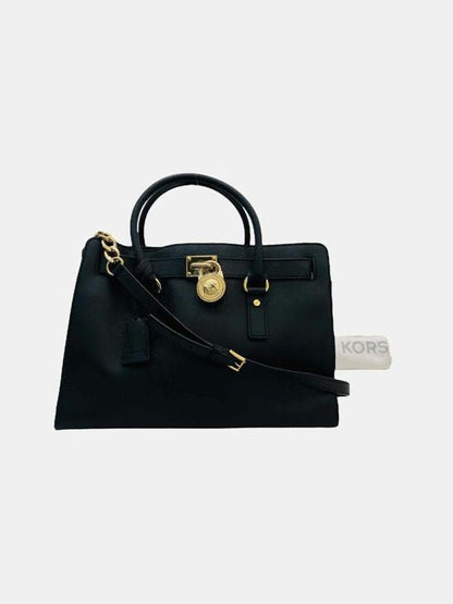 Pre - loved MICHAEL KORS Hamilton Black Tote Bag at Reems Closet