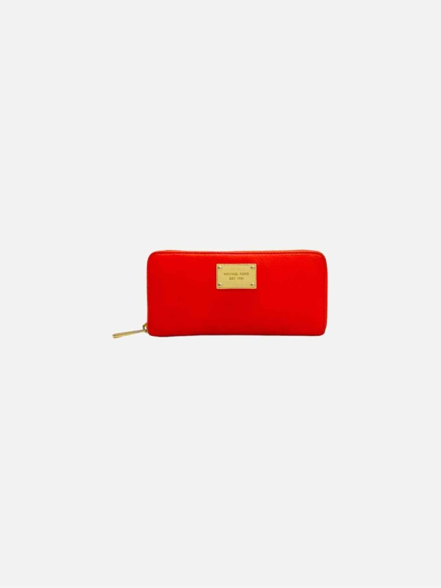 Pre - loved MICHAEL KORS Jet Set Red Continental Wallet at Reems Closet