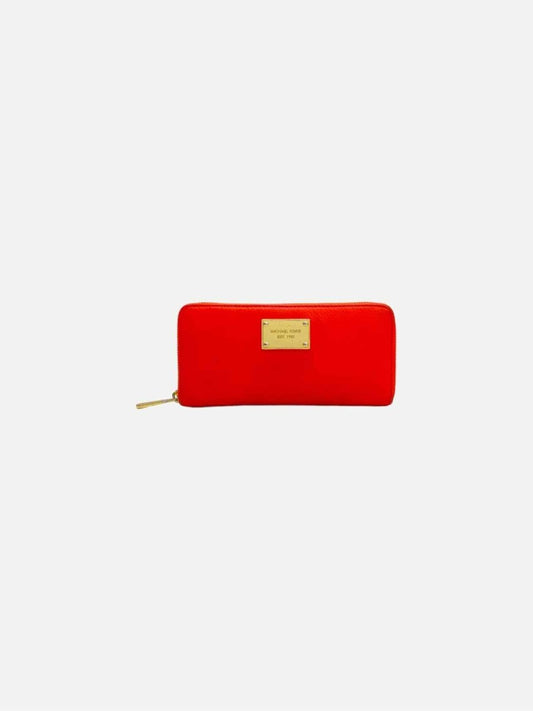 Pre - loved MICHAEL KORS Jet Set Red Continental Wallet at Reems Closet