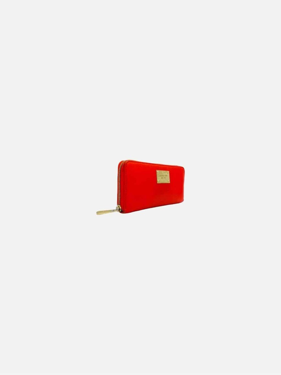Pre - loved MICHAEL KORS Jet Set Red Continental Wallet at Reems Closet