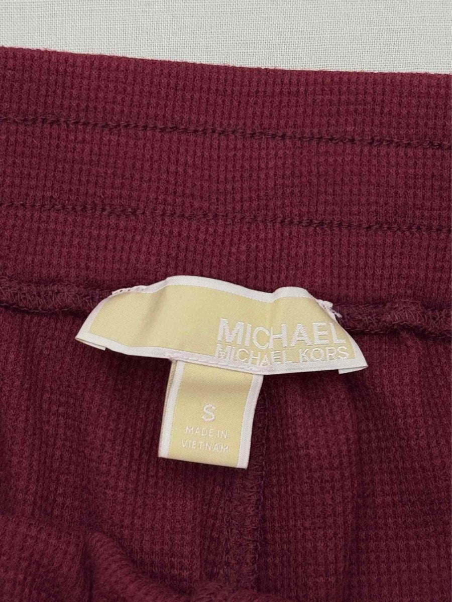 Pre - loved MICHAEL KORS Jogger Maroon Textured Size Small Pants at Reems Closet