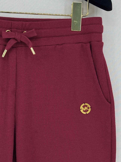 Pre - loved MICHAEL KORS Jogger Maroon Textured Size Small Pants at Reems Closet