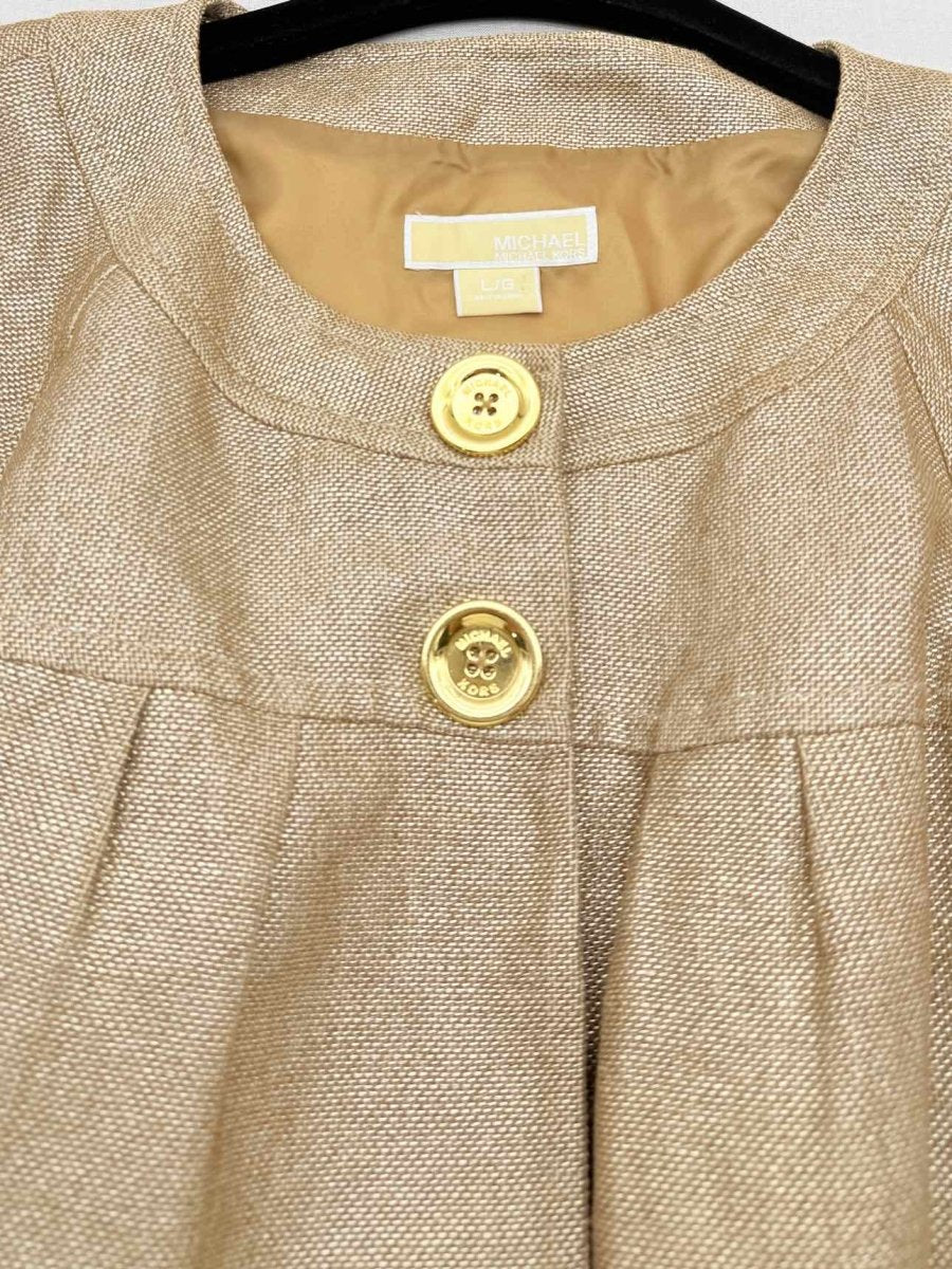 Pre - loved MICHAEL KORS Metallic Gold Size Large Jacket at Reems Closet