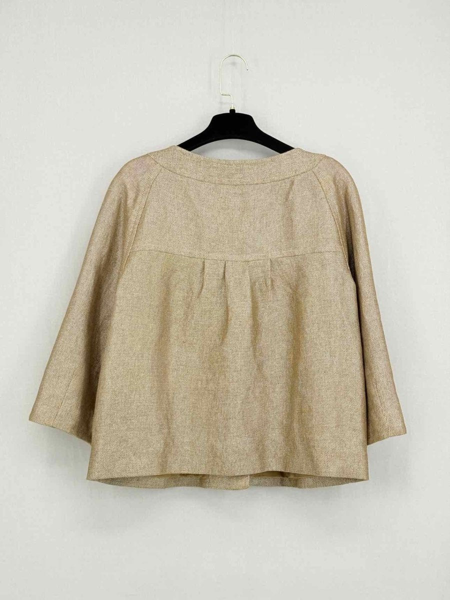 Pre - loved MICHAEL KORS Metallic Gold Size Large Jacket at Reems Closet