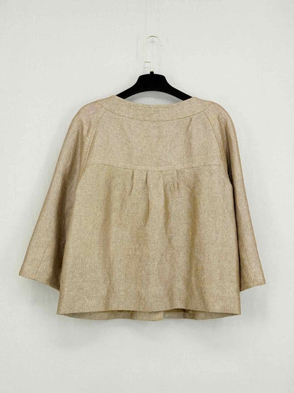 Pre - loved MICHAEL KORS Metallic Gold Size Large Jacket at Reems Closet