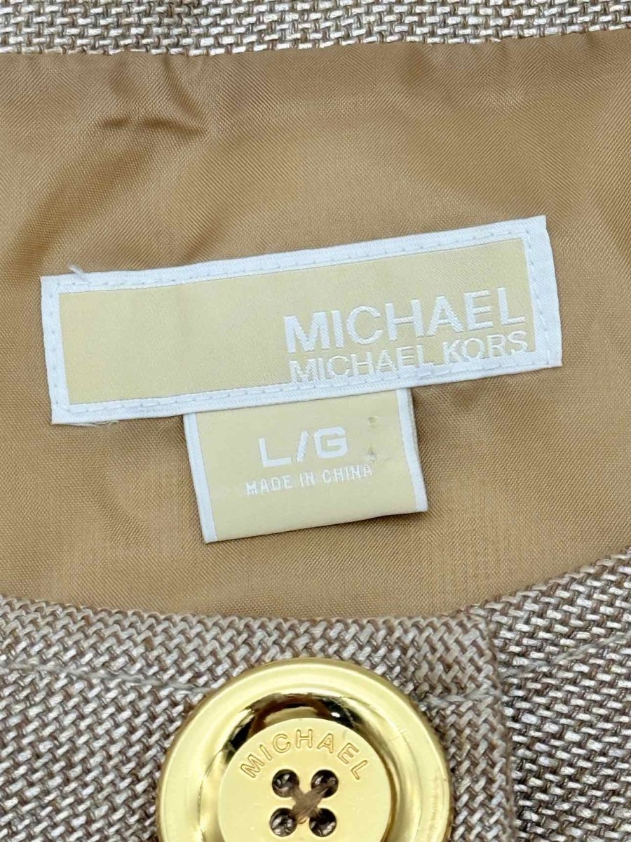 Pre - loved MICHAEL KORS Metallic Gold Size Large Jacket at Reems Closet