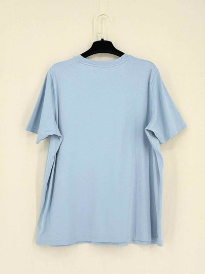 Pre-loved MICHAEL KORS Pale Blue Logo Print Size XLarge T-shirt at Reems Closet