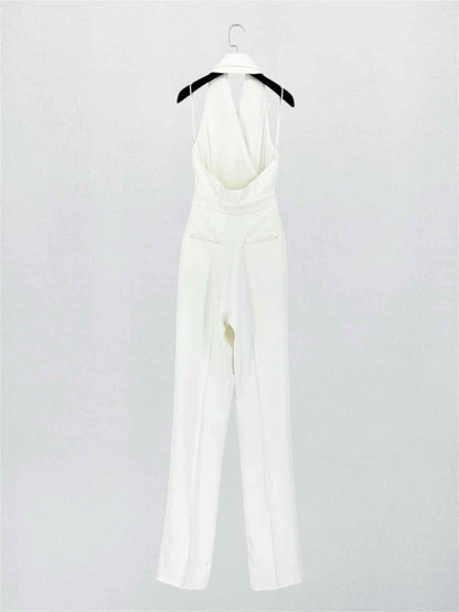Pre-loved MICHAEL KORS Tuxedo White Size US 0 Jumpsuit at Reems Closet