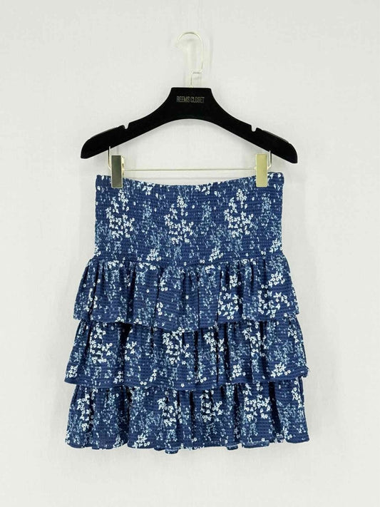 Pre - loved MICHAEL MICHAEL KORS Blue Printed Size Small Mini Skirt at Reems Closet
