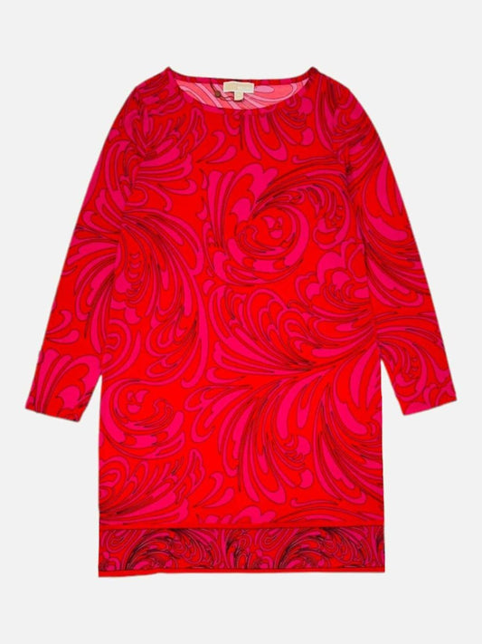 Pre - loved MICHAEL MICHAEL KORS Pink Multicolor Printed Mini Dress at Reems Closet