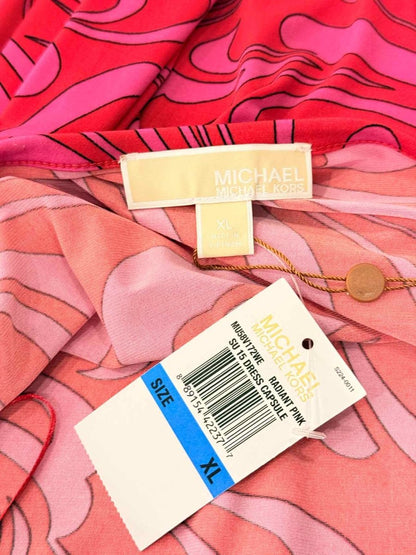 Pre-loved MICHAEL MICHAEL KORS Pink & Red Size XLarge Short Dress at Reems Closet