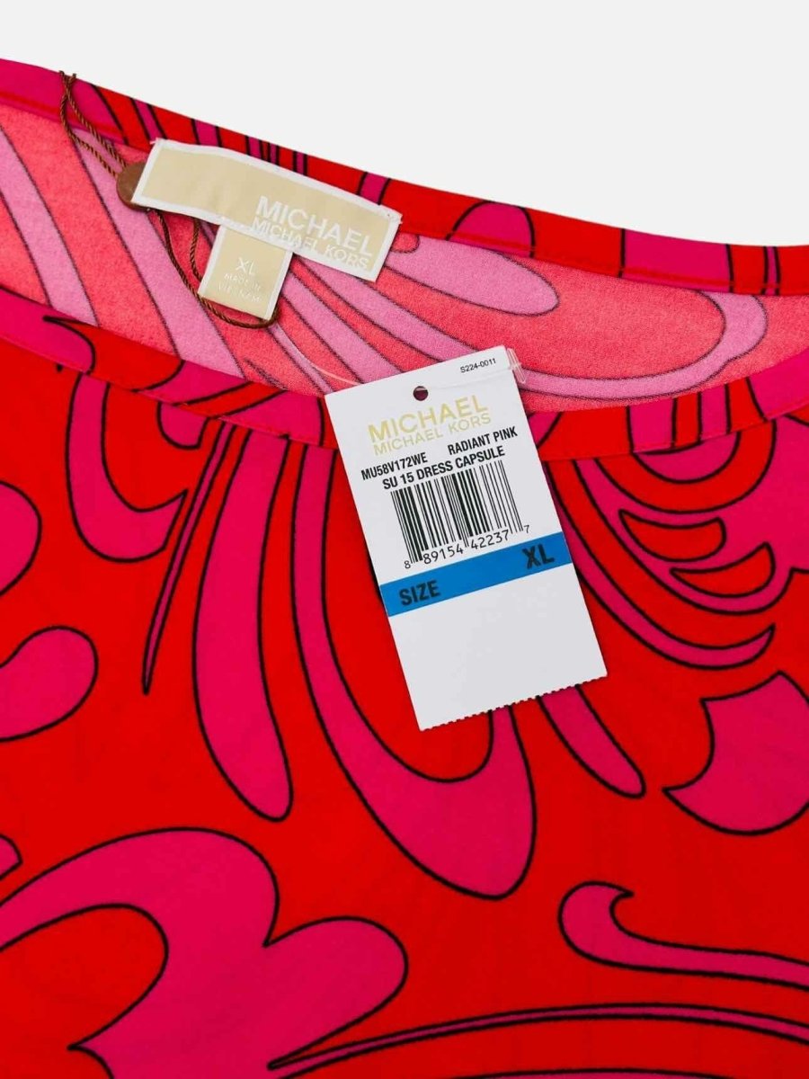 Pre - loved MICHAEL MICHAEL KORS Pink & Red Size XLarge Short Dress at Reems Closet