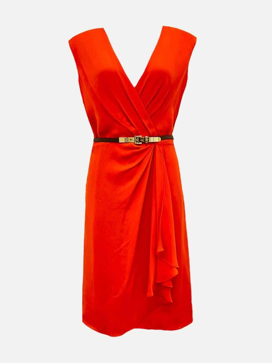 Pre-loved MICHAEL MICHAEL KORS Red Draped Knee Length Dress from Reems Closet