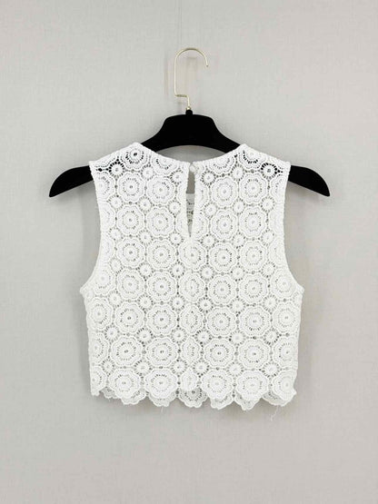 Pre - loved MIGUELINA Cropped White Size XSmall Top at Reems Closet