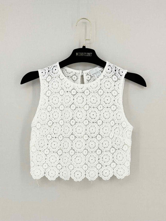 Pre - loved MIGUELINA Cropped White Size XSmall Top at Reems Closet