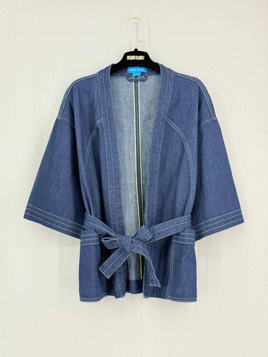 Pre-loved MIH JEANS Kimono Blue Size Medium Top at Reems Closet