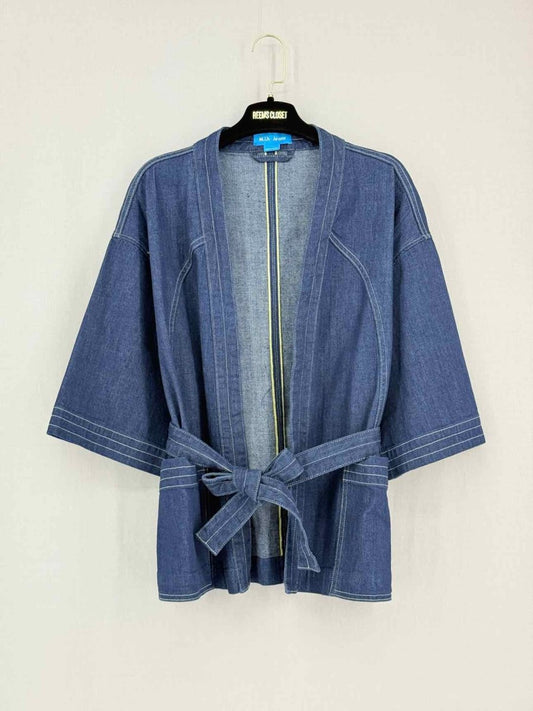 Pre-loved MIH JEANS Kimono Blue Size Medium Top at Reems Closet