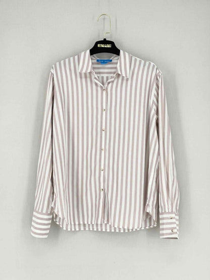 Pre - loved MIH JEANS Pink & White Striped Size Small Shirt at Reems Closet