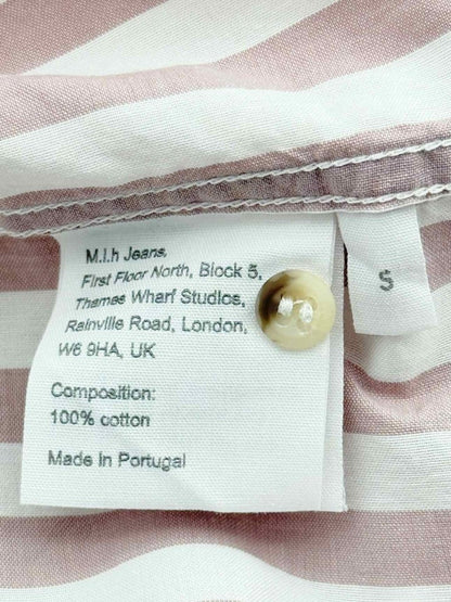 Pre - loved MIH JEANS Pink & White Striped Size Small Shirt at Reems Closet