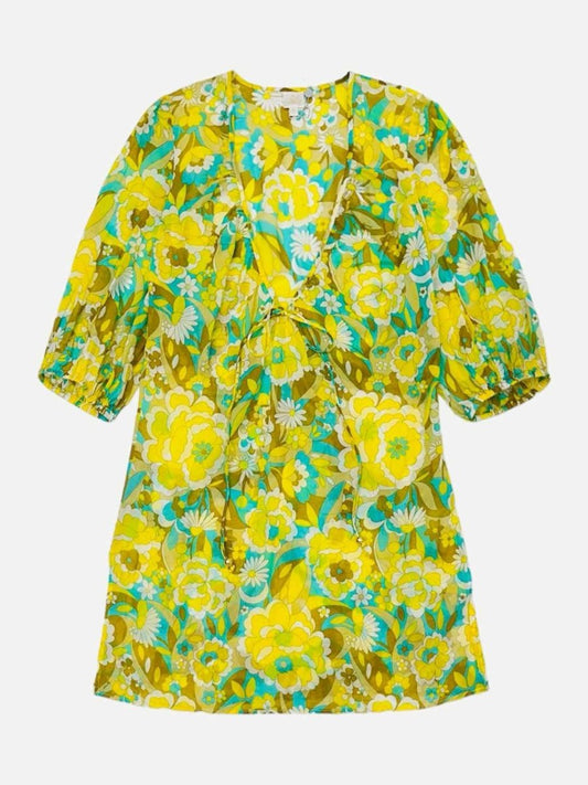 Pre-loved MILLY Yellow Multicolor Floral Mini Dress from Reems Closet