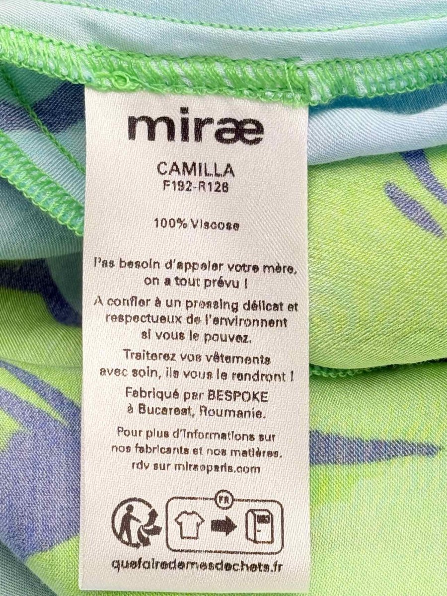 Pre - loved MIRAE Camilla Blue & Green Floral Size US 2 Midi Dress at Reems Closet