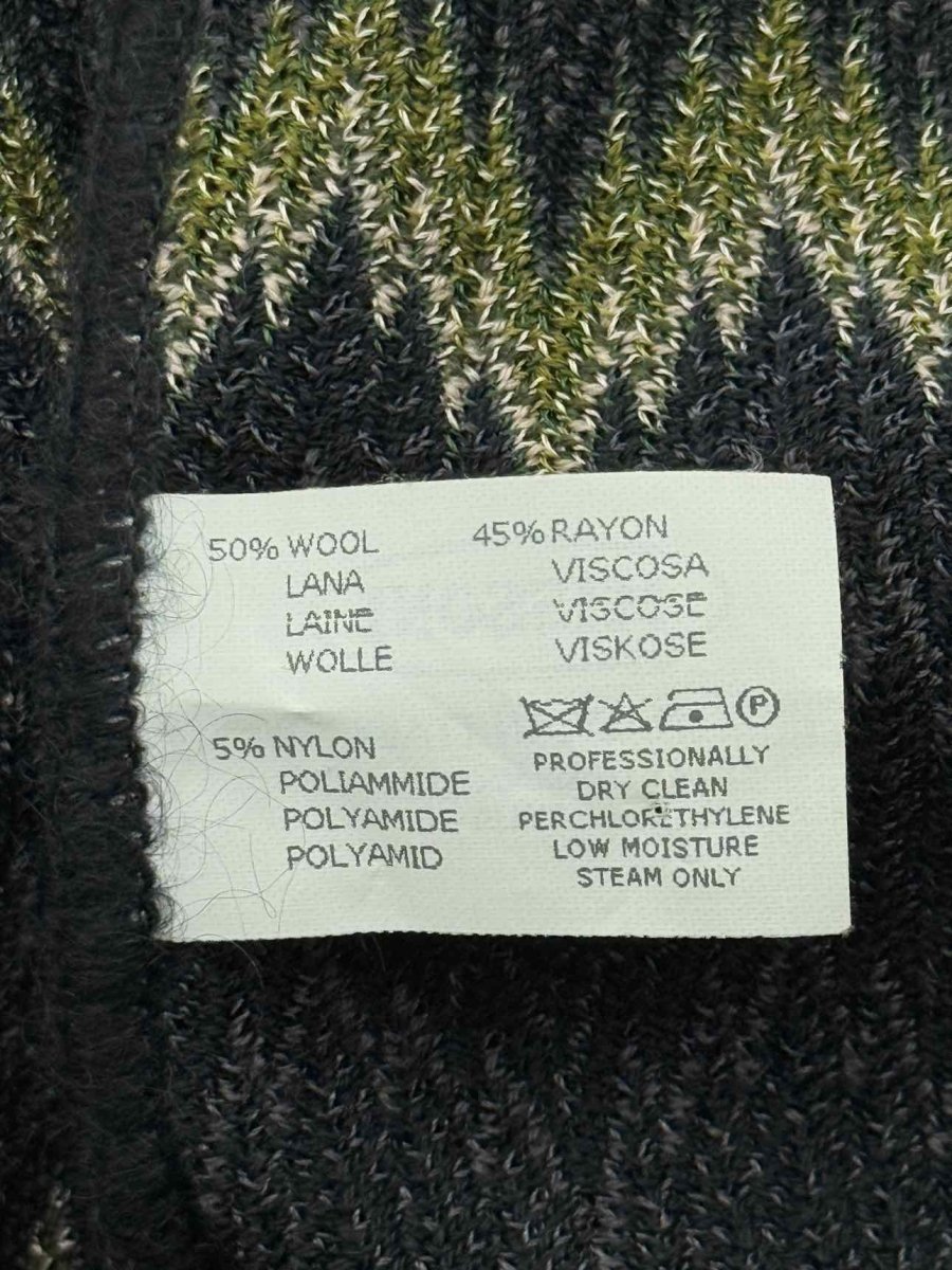 Pre - loved MISSONI Black Multicolor Chevron Size US 8 Cardigan at Reems Closet