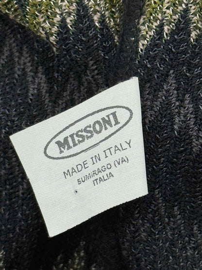 Pre - loved MISSONI Black Multicolor Chevron Size US 8 Cardigan at Reems Closet