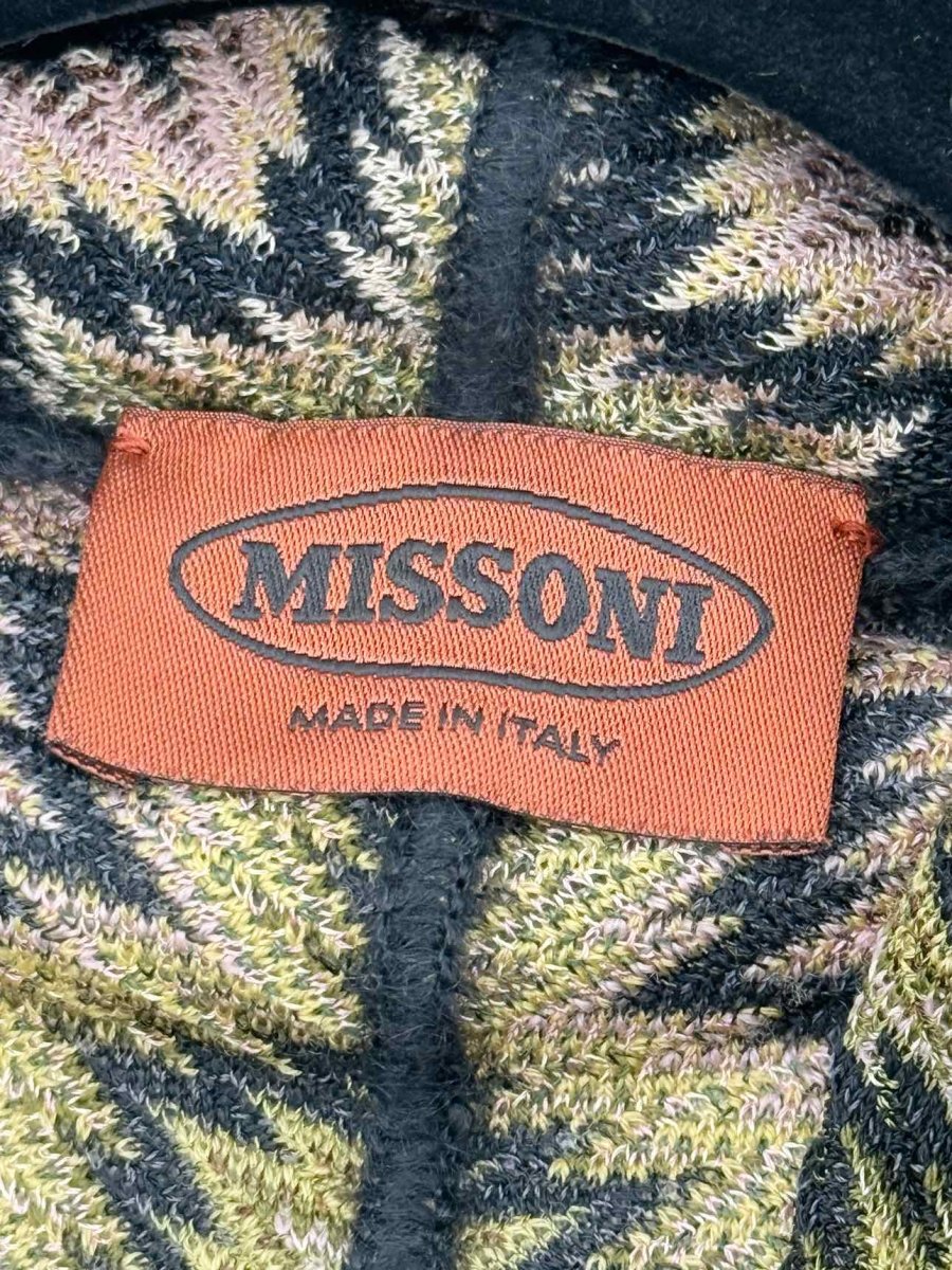 Pre - loved MISSONI Black Multicolor Chevron Size US 8 Cardigan at Reems Closet