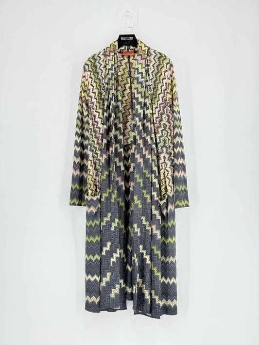Pre - loved MISSONI Black Multicolor Chevron Size US 8 Cardigan at Reems Closet
