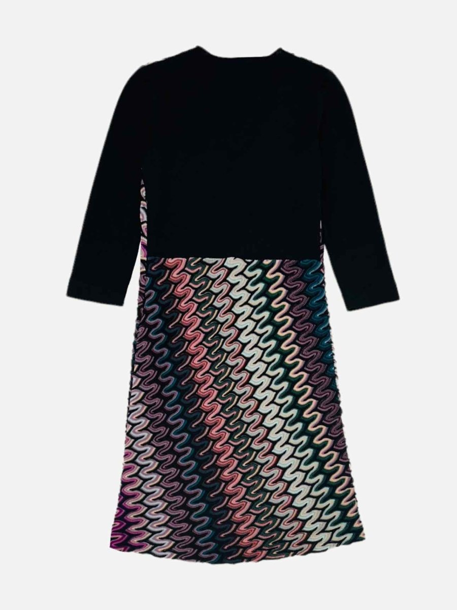 Pre-loved MISSONI Black Multicolor Wave Mini Dress from Reems Closet