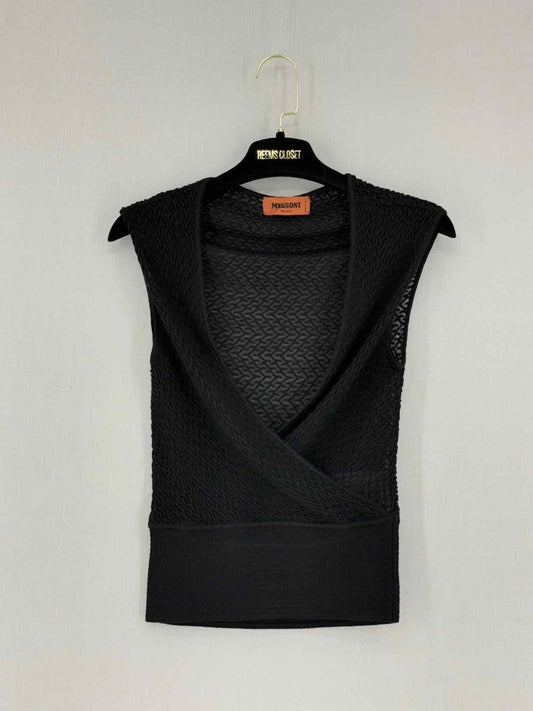 Pre - loved MISSONI Black Size US 6 Top at Reems Closet