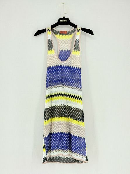 Pre - loved MISSONI Blue Multicolor Size Small Short Dress at Reems Closet