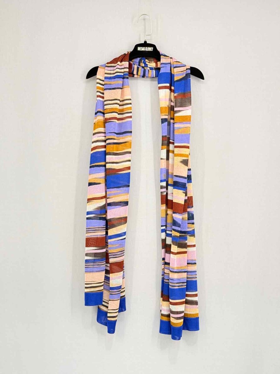 Pre - loved MISSONI Blue Multicolor Striped Scarf at Reems Closet