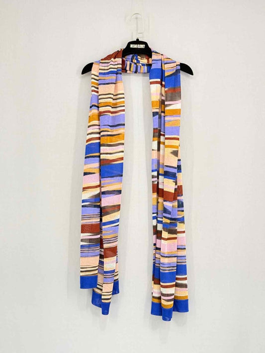 Pre - loved MISSONI Blue Multicolor Striped Scarf at Reems Closet