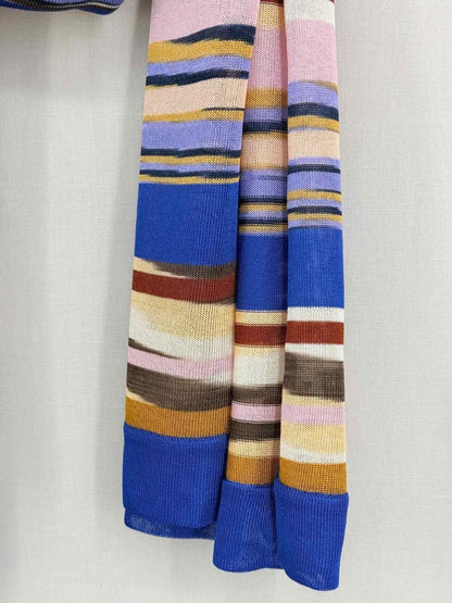 Pre - loved MISSONI Blue Multicolor Striped Scarf at Reems Closet
