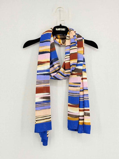 Pre - loved MISSONI Blue Multicolor Striped Scarf at Reems Closet