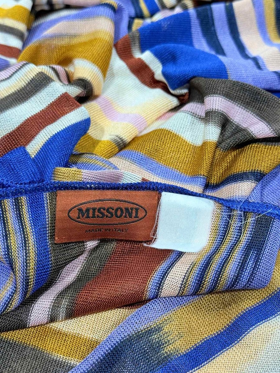 Pre - loved MISSONI Blue Multicolor Striped Scarf at Reems Closet