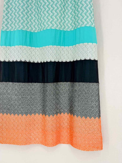 Pre - loved MISSONI Blue Multicolor Striped Size US 8 Long Skirt at Reems Closet