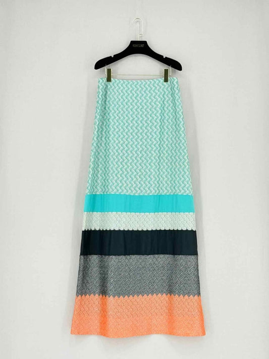 Pre - loved MISSONI Blue Multicolor Striped Size US 8 Long Skirt at Reems Closet