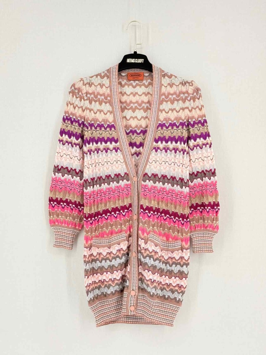 Pre - loved MISSONI Brown Multicolor Chevron Size US 2 2 PC Top at Reems Closet