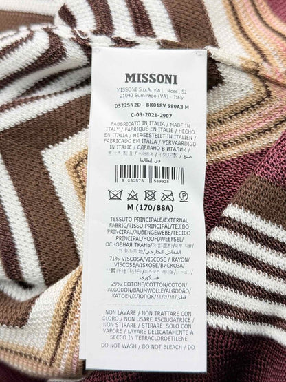 Pre-loved MISSONI Brown Multicolor Zigzag Size Medium Sweater at Reems Closet