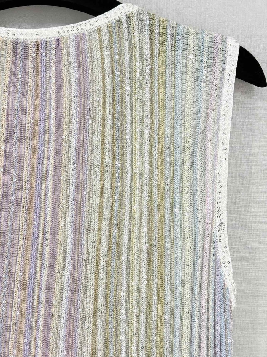 Pre - loved MISSONI Grey Multicolor Ribbed Size US 10 Top at Reems Closet